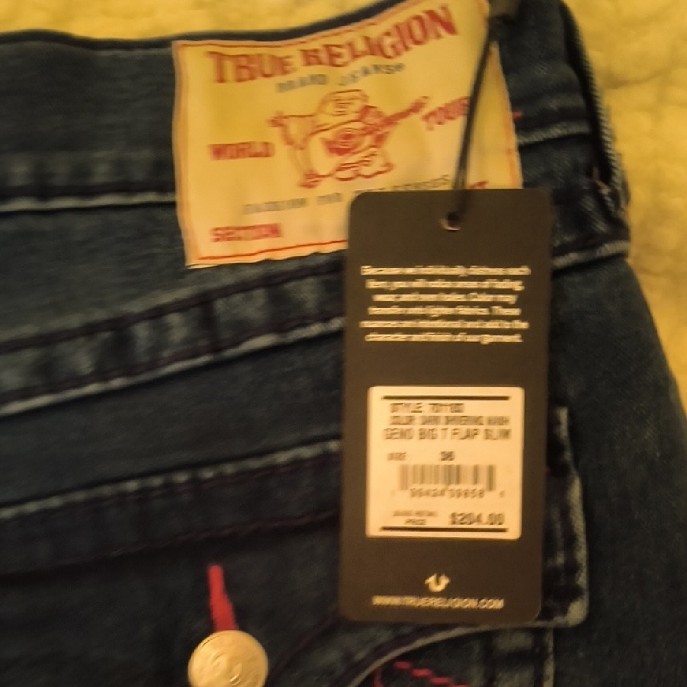 True Religion Indigo Denim with Red Stitching